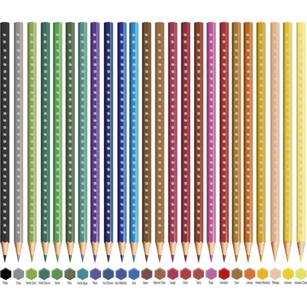 Lapis De Cor Sextavado Bic Kids Madeira 24 Cor. Bic (Pct.c/06) - imagem 4