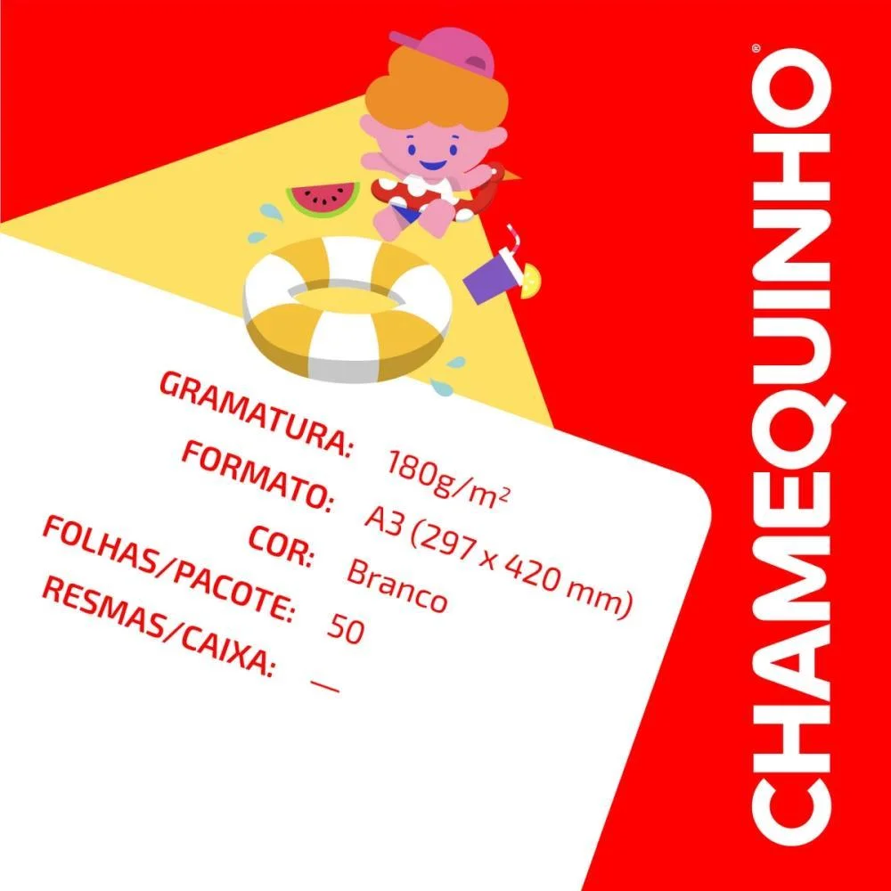 Papel Sulfite A3 Chamequinho 180Gr Chamex (Pct.c/50) - imagem 6