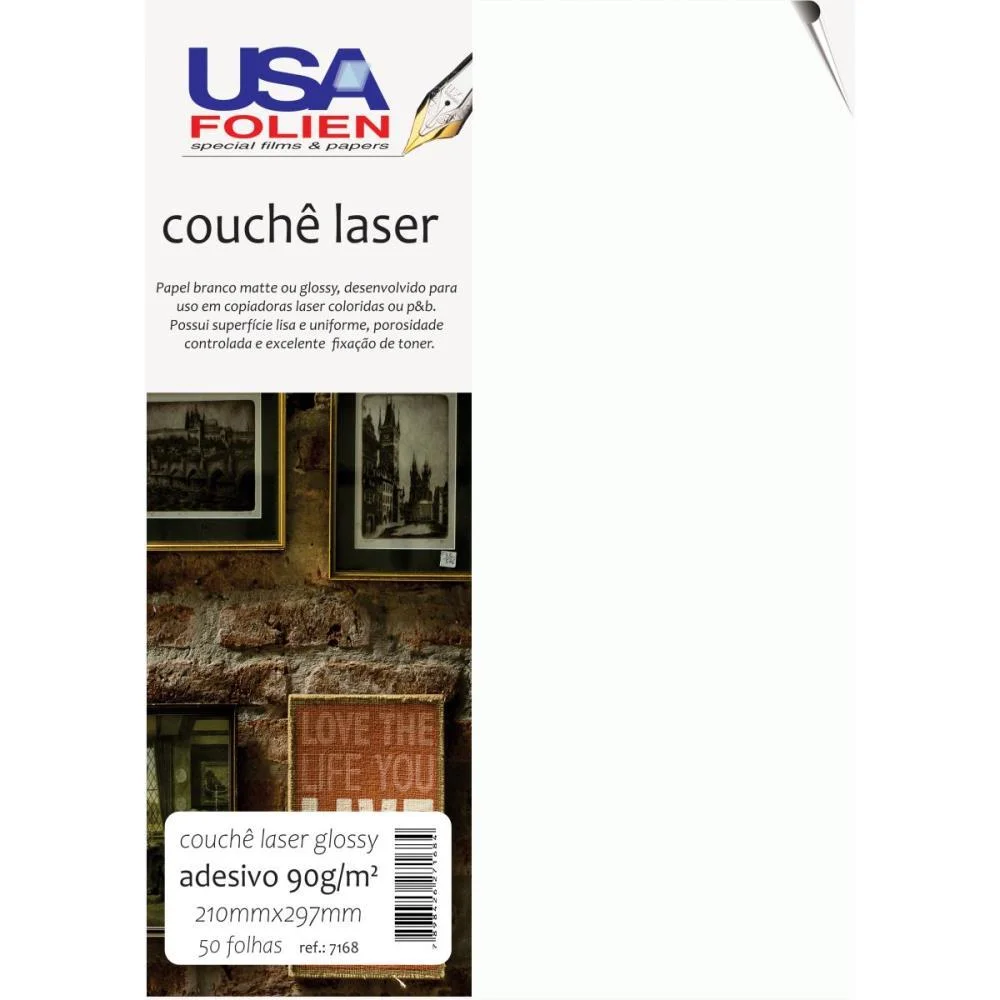 Papel A4 Couche Laser Glossy Adesivo 90G Usa Folien (Pct.c/50) - imagem 3