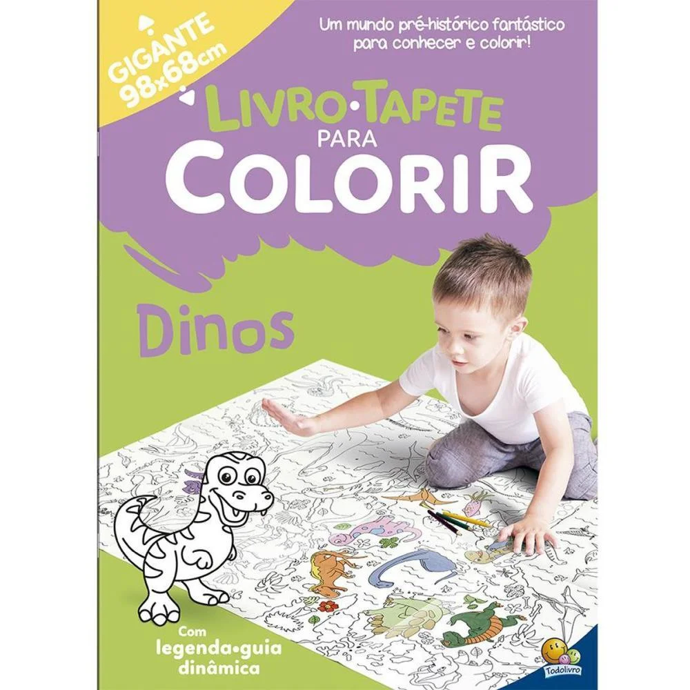 Livro Infantil Colorir Livro Tapete- Dinos 16Pg Todolivro (Unidade) - imagem 2