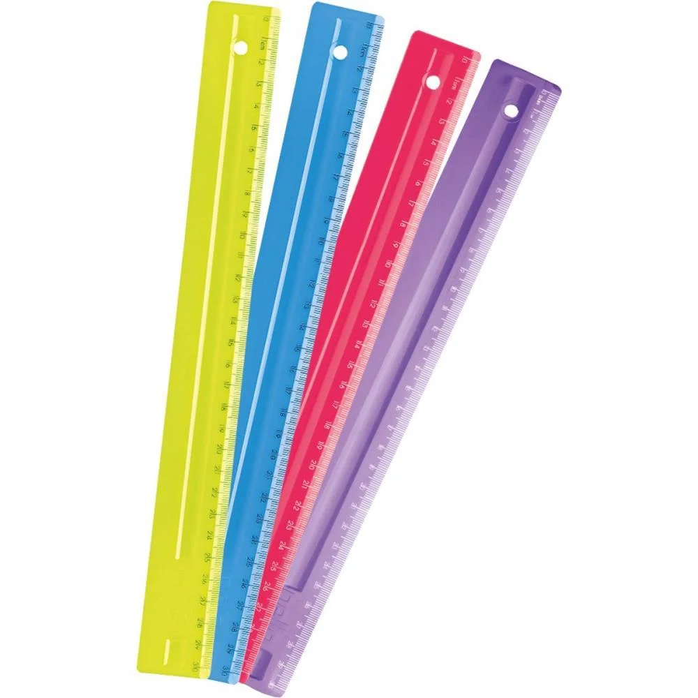 Regua De Poliestireno Full Color 30Cm Azul Dello (Pct.c/24) - imagem 4