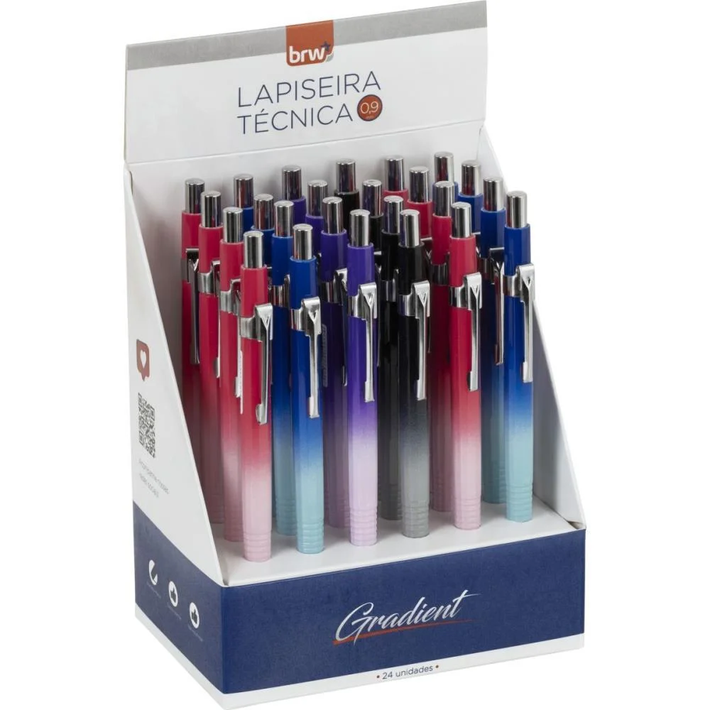 Lapiseira 0.9Mm Tecnica Degrade Cores Sortidas Brw C/ 24 Unidades - imagem 2