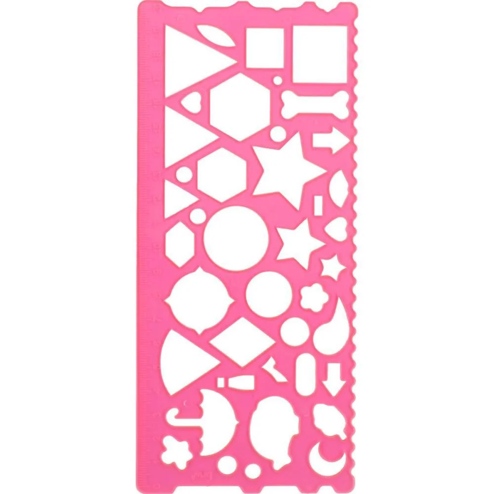 Regua Plastica Geometrica 20Cm 3 Cores Sortid Brw (Cx.c/12) - imagem 2