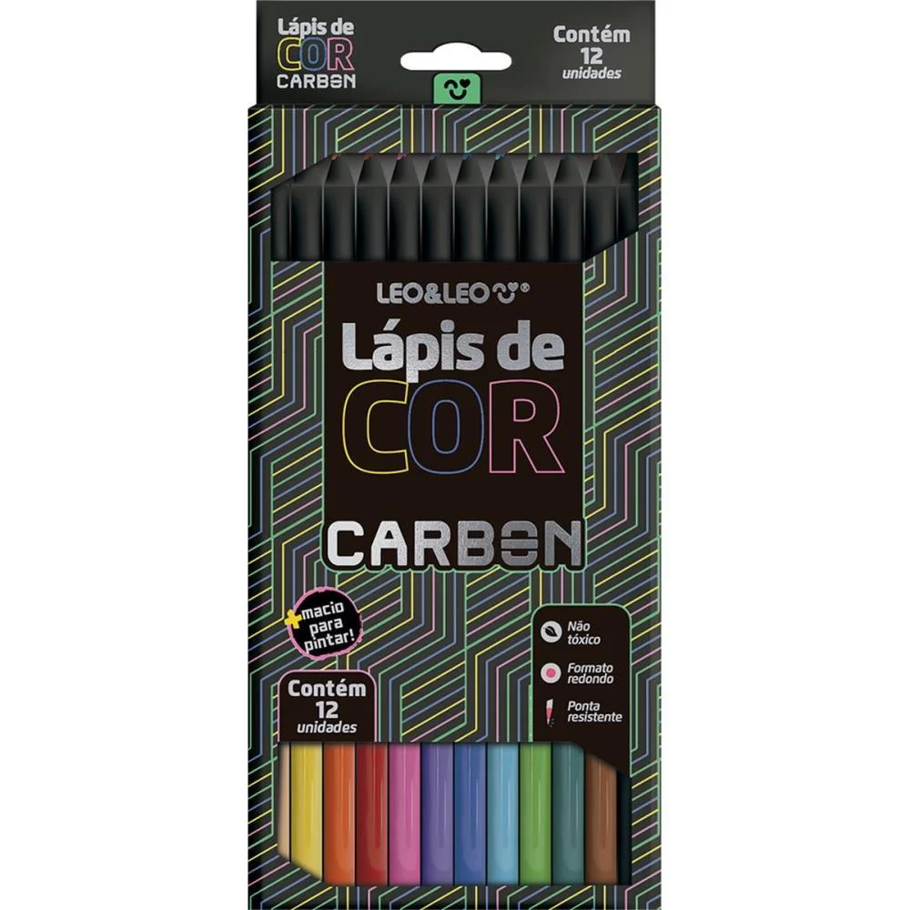Lapis De Cor Redondo Carbon Line 12 Cores Leonora (Pct.c/06) - imagem 2