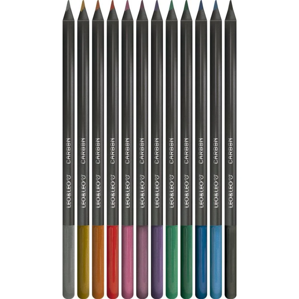 Lapis De Cor Redondo Carbon Line 12Cores Metalicas Leonora (Pct.c/06) - imagem 4