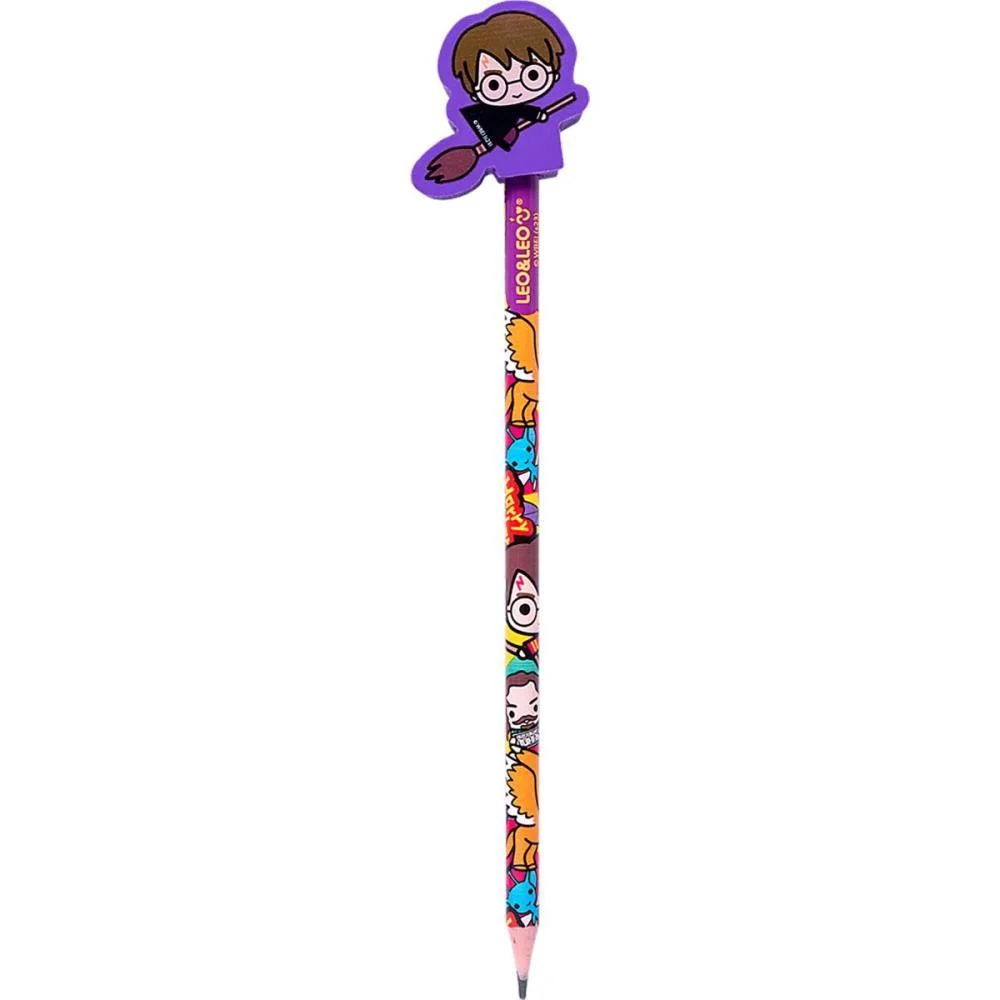 Lapis Preto Redondo Decorado Harry Potter C/Borracha 4Mod. Leonora (Pote-30) - imagem 3