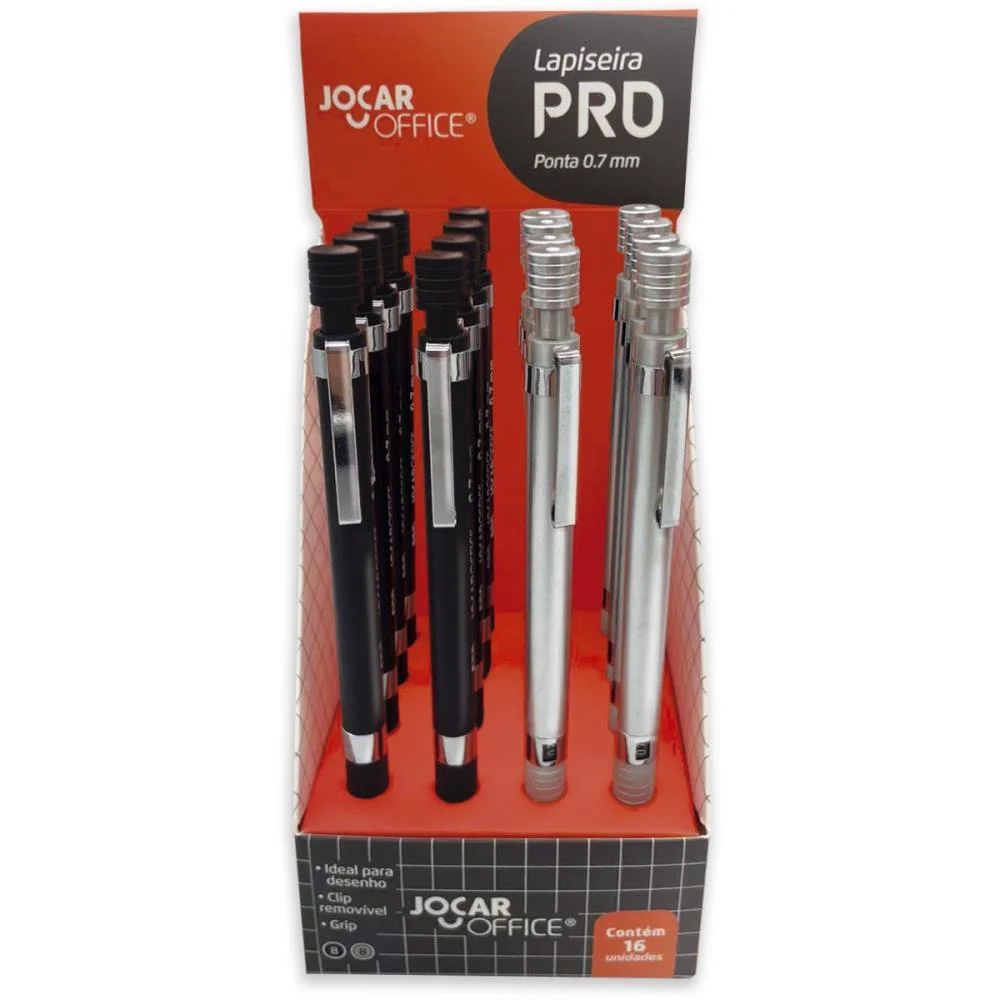 Lapiseira 0.7Mm Jocar Pro Metal C/Grafite 2Cor Leonora (Dp.c/16) - imagem 3