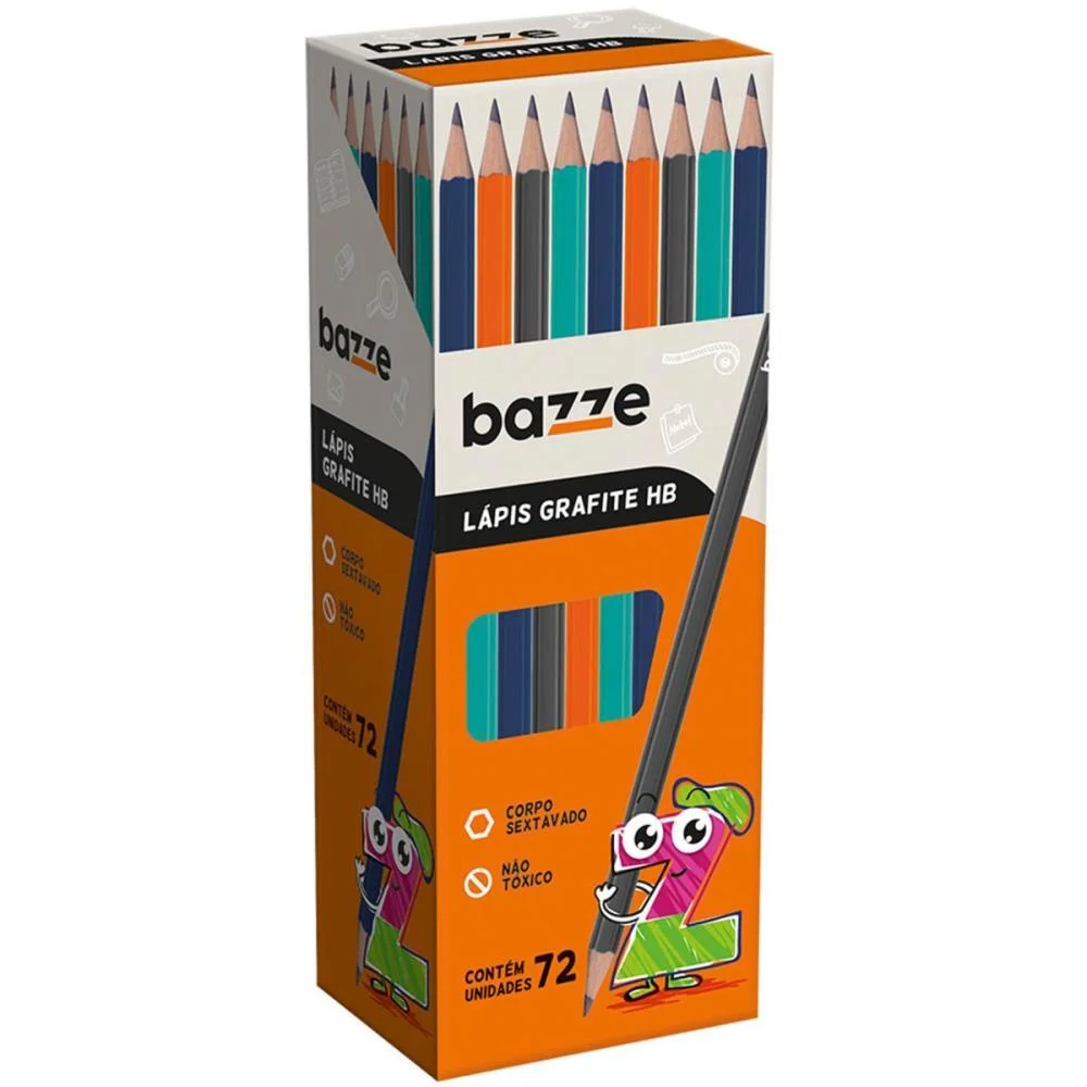Lapis Preto Sextavado Bazze Hb Cores Summit (Cx.c/72) - imagem 3