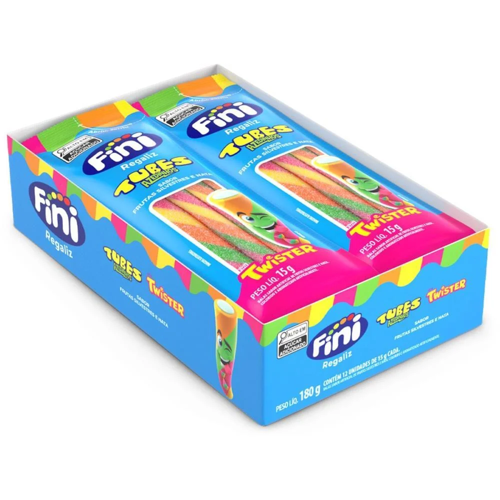 Doce Tubes Twister Azedinho 15G. Fini (Dp.c/12) - imagem 3