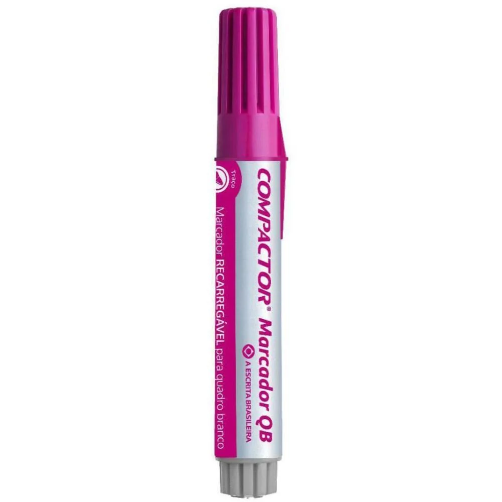 Pincel Quadro Branco Qb Recarregavel Rosa Compactor (Cx.c/12) - imagem 3