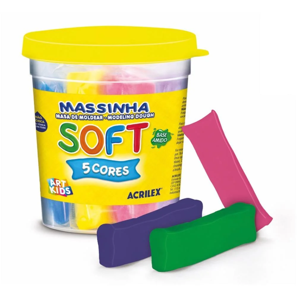Massa Para Modelar Soft 325G C/05 Cores Acrilex (Cx./06) - imagem 2