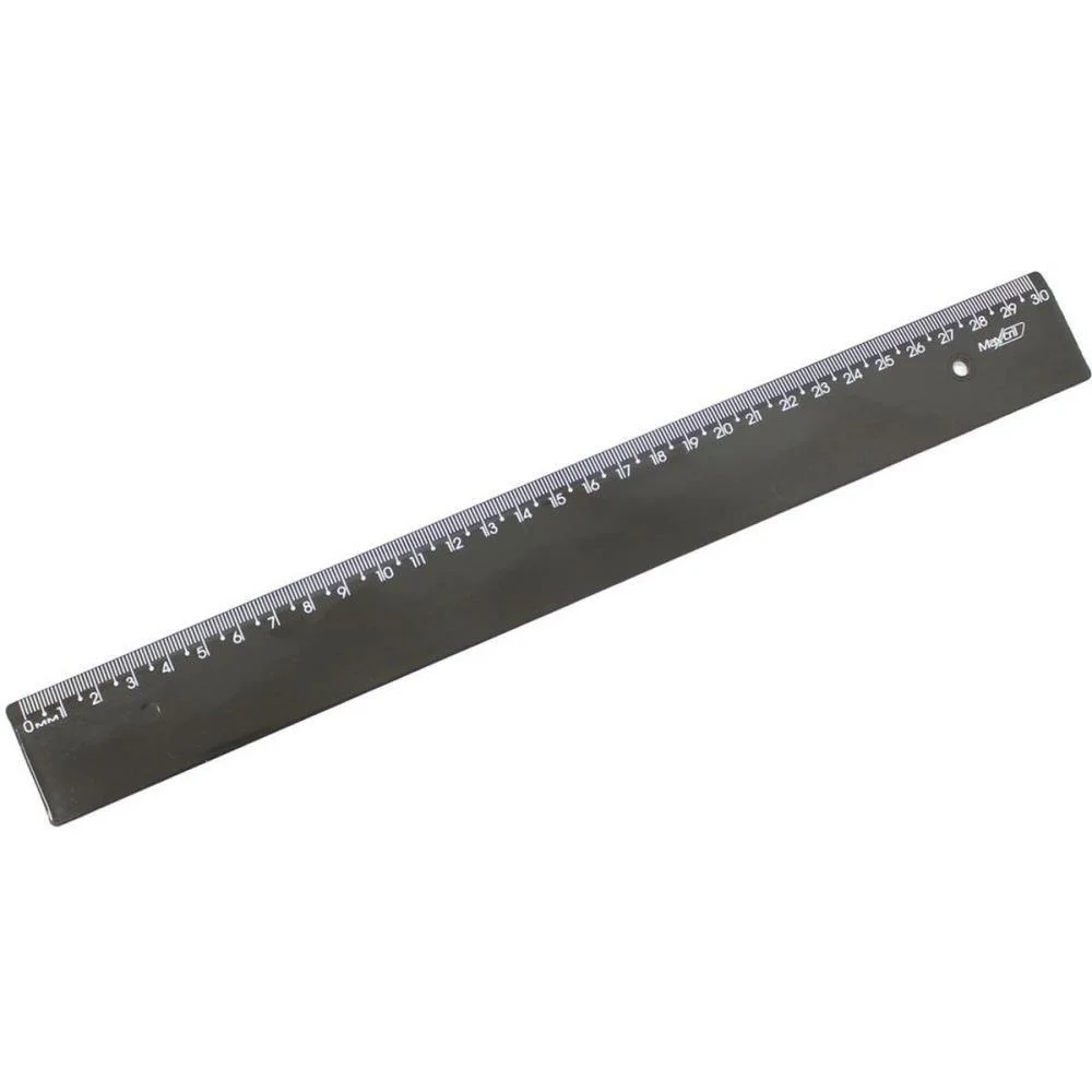 Regua De Poliestireno New Line Black 30Cm. Maxcril (Pct.c/10) - imagem 2
