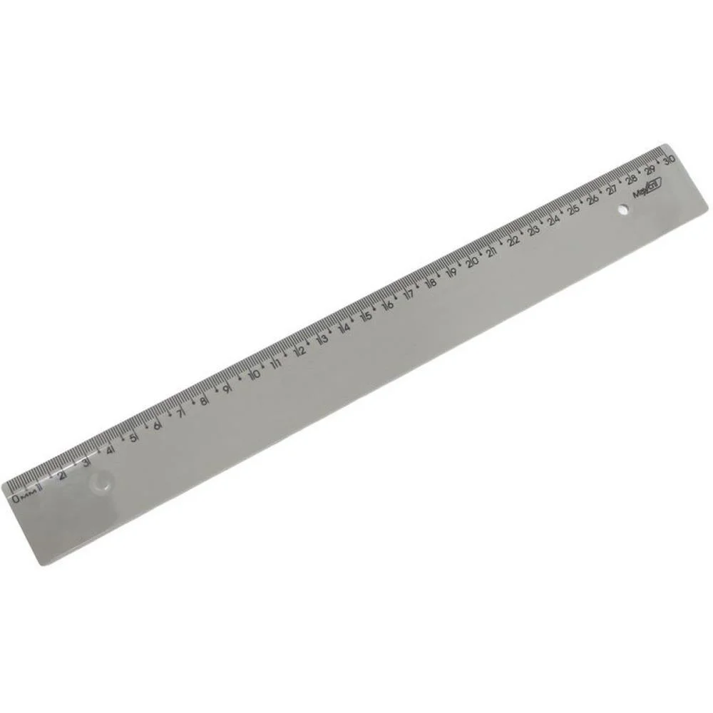 Regua De Poliestireno New Line Cinza 30Cm. Maxcril (Pct.c/10) - imagem 3