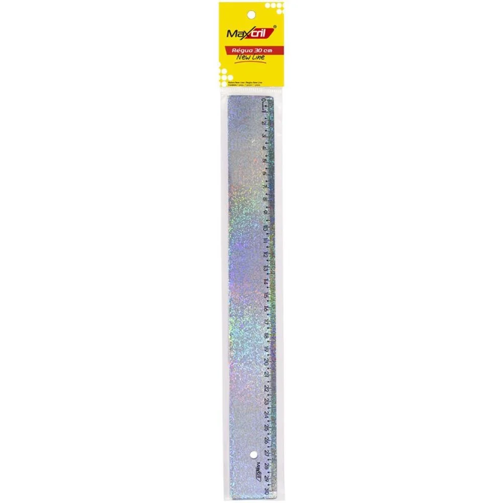Regua De Poliestireno New Line Holog.glitter 30Cm Maxcril (Pct.c/10) - imagem 6