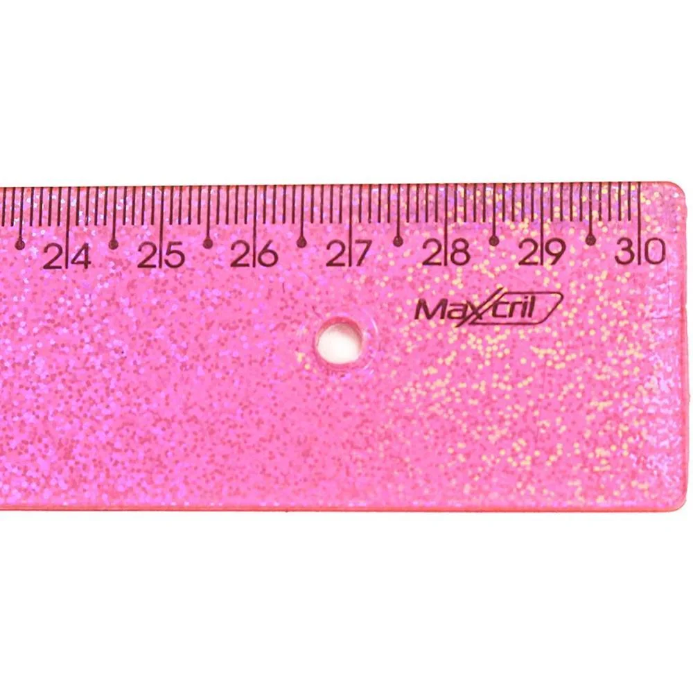 Regua De Poliestireno New Line Holog.glitter Rs 30Cm Maxcril (Pct.c/10) - imagem 4