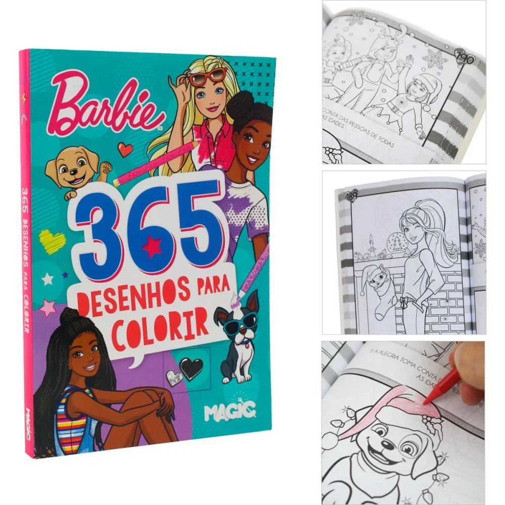 Livro Infantil Colorir 365 Desenhos Barbie 288Pgs Magic Kids (Unidade) - imagem 2