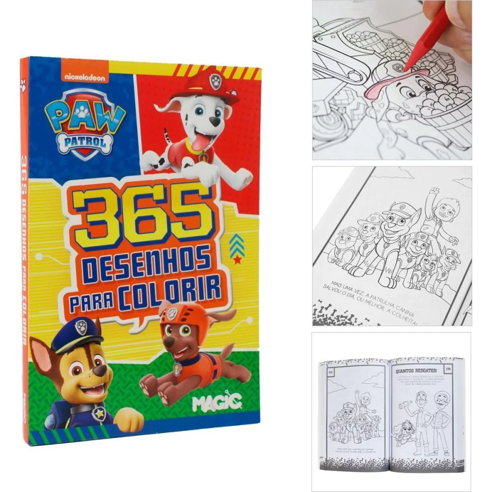 Livro Infantil Colorir 365 Desenhos Patrulha Canina Magic Kids (Unidade) - imagem 3