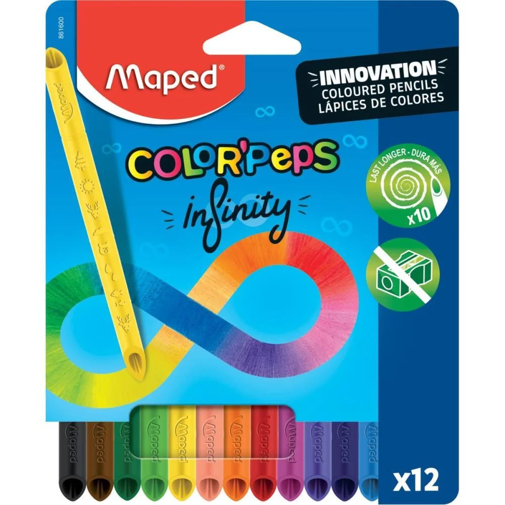 Lapis De Cor Redondo Color Peps Infinity 12 Cores Maped (Cx.c/12) - imagem 2