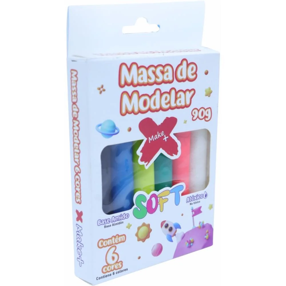 Massa Para Modelar Fofa 06 Cores 90G Make+ (Pct.c/06) - imagem 3