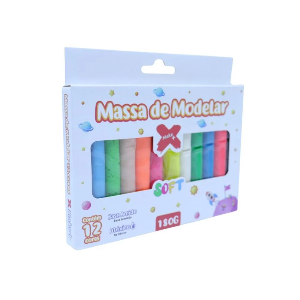Massa Para Modelar Fofa 12 Cores 180G Make+ (Pct.c/06) - imagem 2