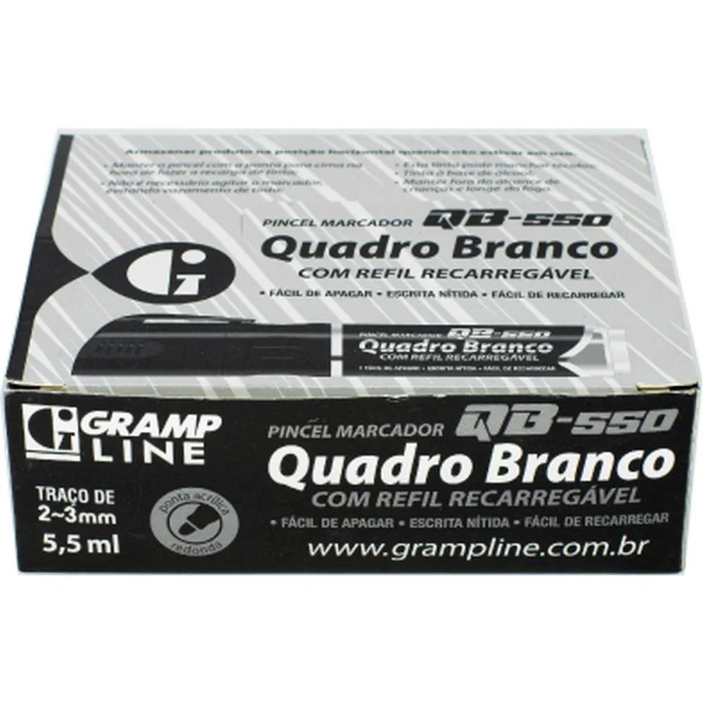 Pincel Quadro Branco Qb550 Recarregavel Preto Gramp Line (Dp.c/10) - imagem 4