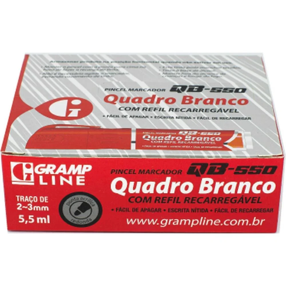 Pincel Quadro Branco Qb550 Recarregavel Vermelho Gramp Line (Dp.c/10) - imagem 4