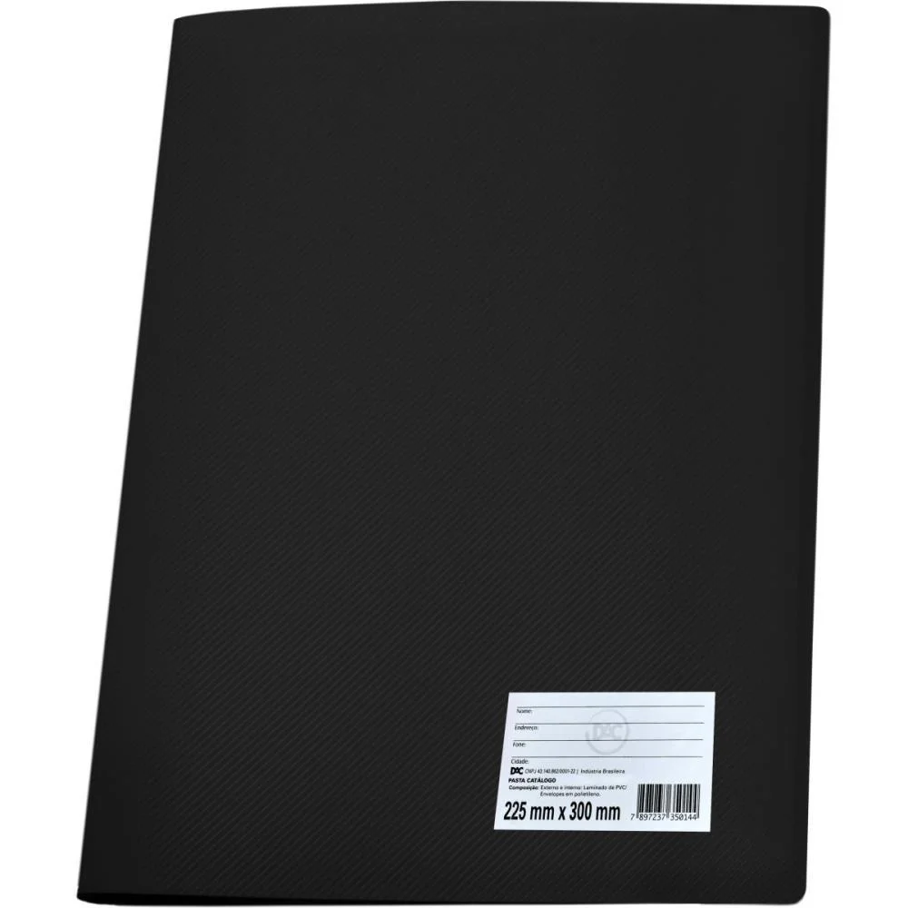 Pasta Catalogo A4 10 Env. Finos Preta Dac (Pct.c/10) - imagem 2