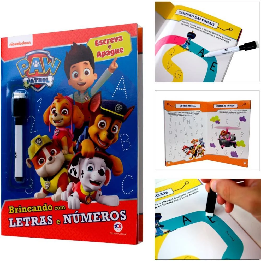 Livro De Atividades Escreva E Apague Patrulha Cani Magic Kids - imagem 5