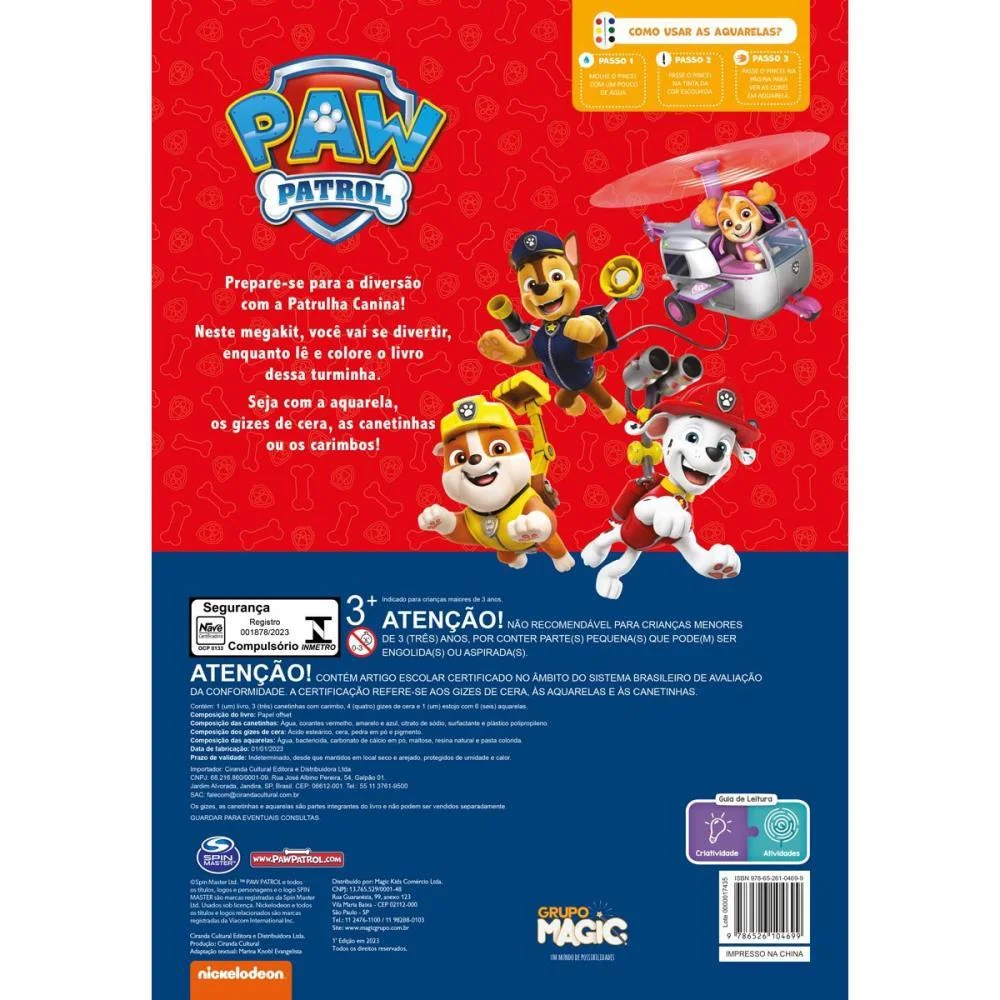 Livro Infantil Colorir Mega Kit Patrulha Canina Ler Magic Kids (Unidade) - imagem 4