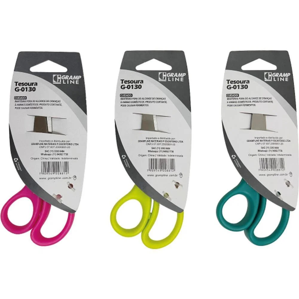 Tesoura Escolar Curva P/Eva G-0130 Cores (S) Gramp Line (Unidade) - imagem 8