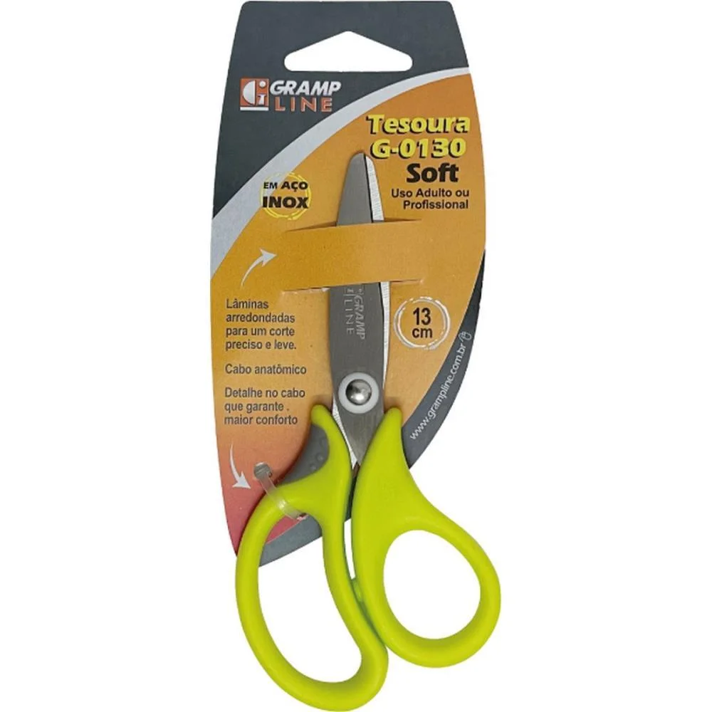 Tesoura Escolar Curva P/Eva G-0130 Cores (S) Gramp Line (Unidade) - imagem 9