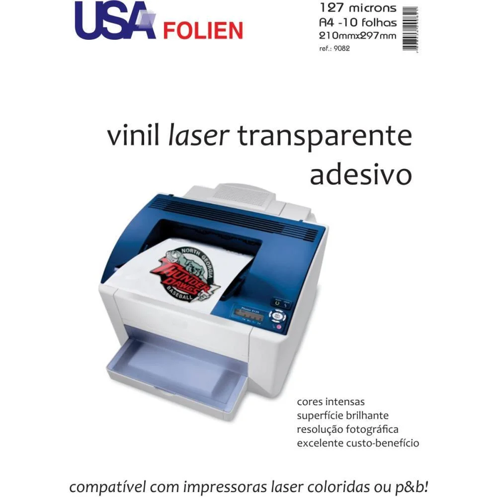 Vinil Laser Adesivo A4 Transparente 127Mc Usa Folien (Pct.c/10) - imagem 3