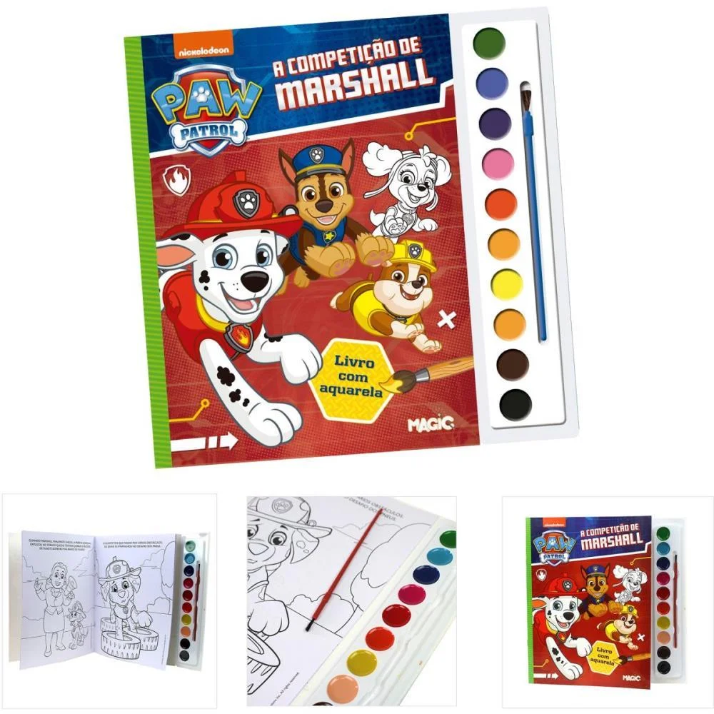 Livro Aquarela Patrulha Canina 2 28X27Cm 16Pg Magic Kids (Unidade) - imagem 6