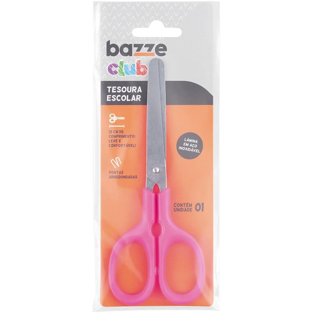 Tesoura Escolar Bazze Club 13Cm Polybag (S) Summit (Unidade) - imagem 4