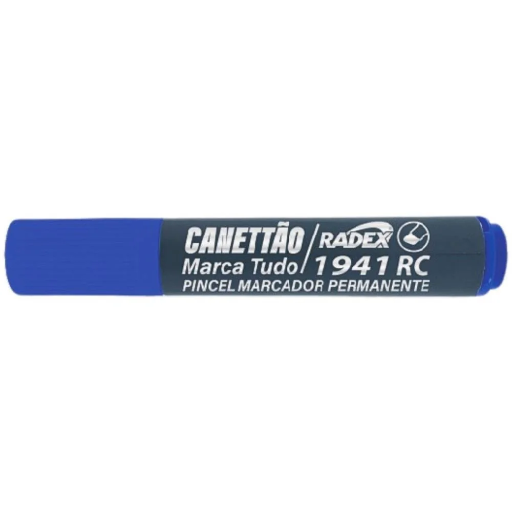 Pincel Marcador Permanente Ponta Chanf. Recarregavel Az. Radex (Cx.c/12) - imagem 3