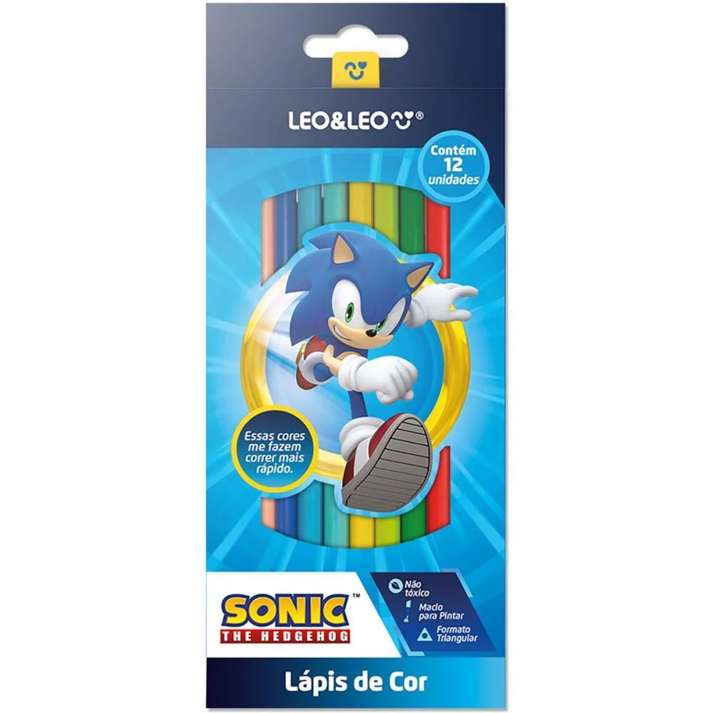 Lapis De Cor Triangular Sonic 12 Cores Leonora (Estojo) - imagem 3