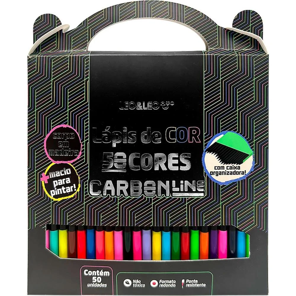 Lapis De Cor Redondo Carbon Line 50Cores Leonora (Pct.c/04) - imagem 2