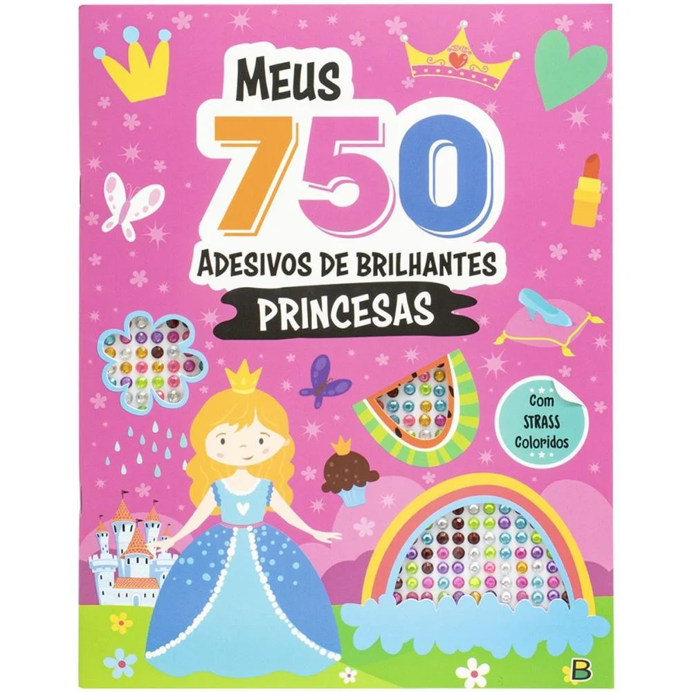 Livro Com Adesivos 750 Ades.strass Princesas 32Pg Todolivro - imagem 5