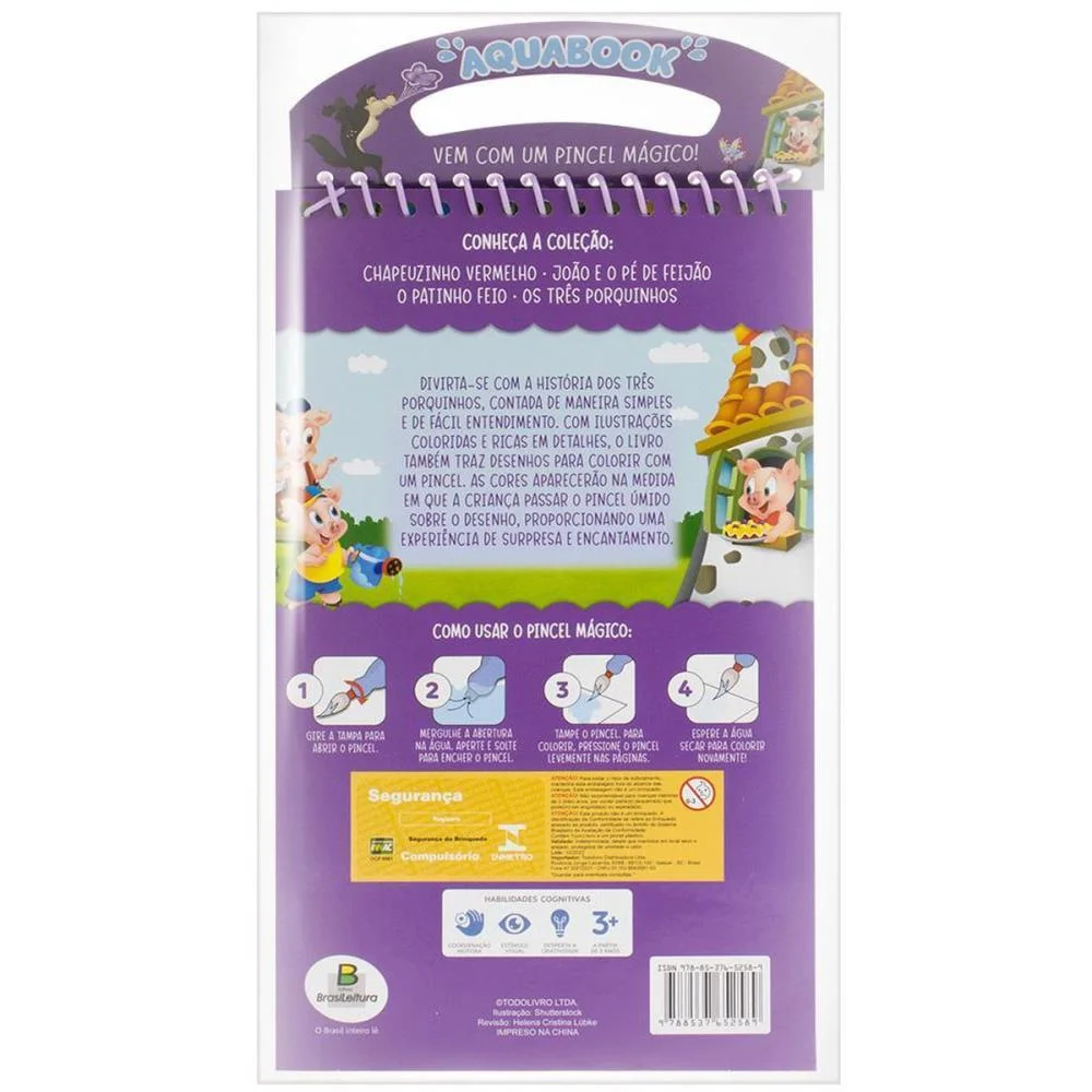 Livro Aquabook Os 3 Porquinhos 27,6X13,6 10Pg Todolivro (Unidade) - imagem 4