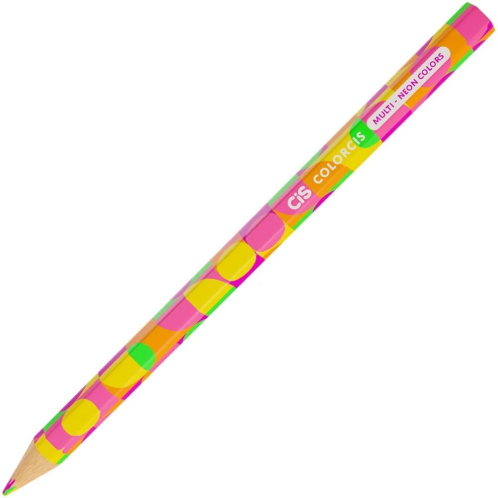 Lapis De Cor Jumbo Cis Multicolor Graf 4Cor Neon Sertic (Pote-24) - imagem 4
