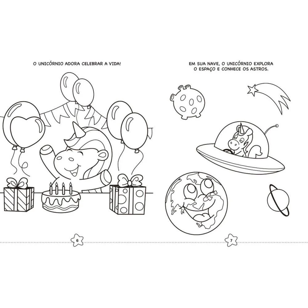 Livro Infantil Colorir Kit Lapis De Cor Unicornios Magic Kids (Unidade) - imagem 4