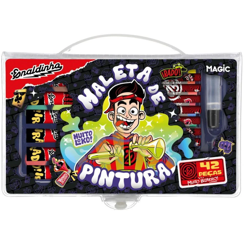 Maleta Para Pintura Enaldinho 42 Pecas 23,5X14Cm Magic Kids - imagem 3