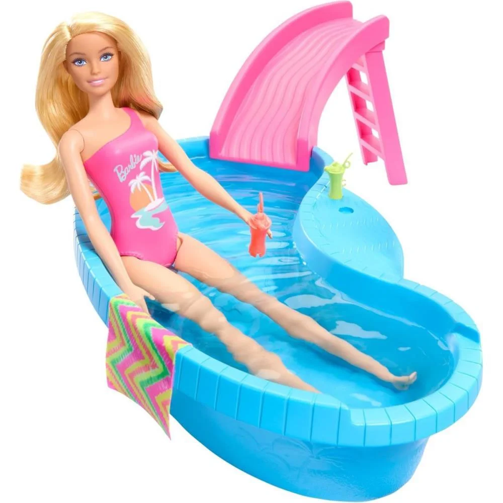 Barbie Estate Piscina Glam Com Boneca Loira Mattel (Unidade) - imagem 4