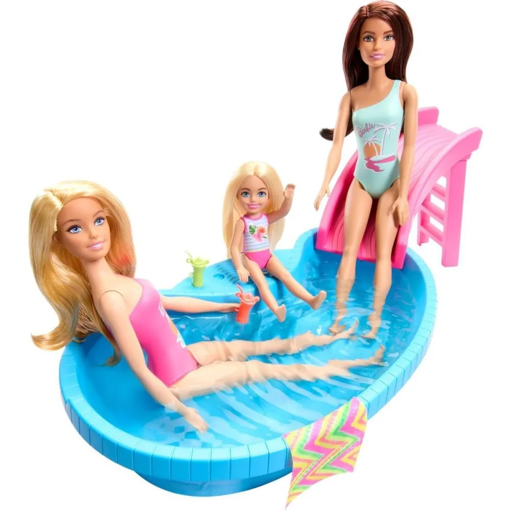 Barbie Estate Piscina Glam Com Boneca Loira Mattel (Unidade) - imagem 6
