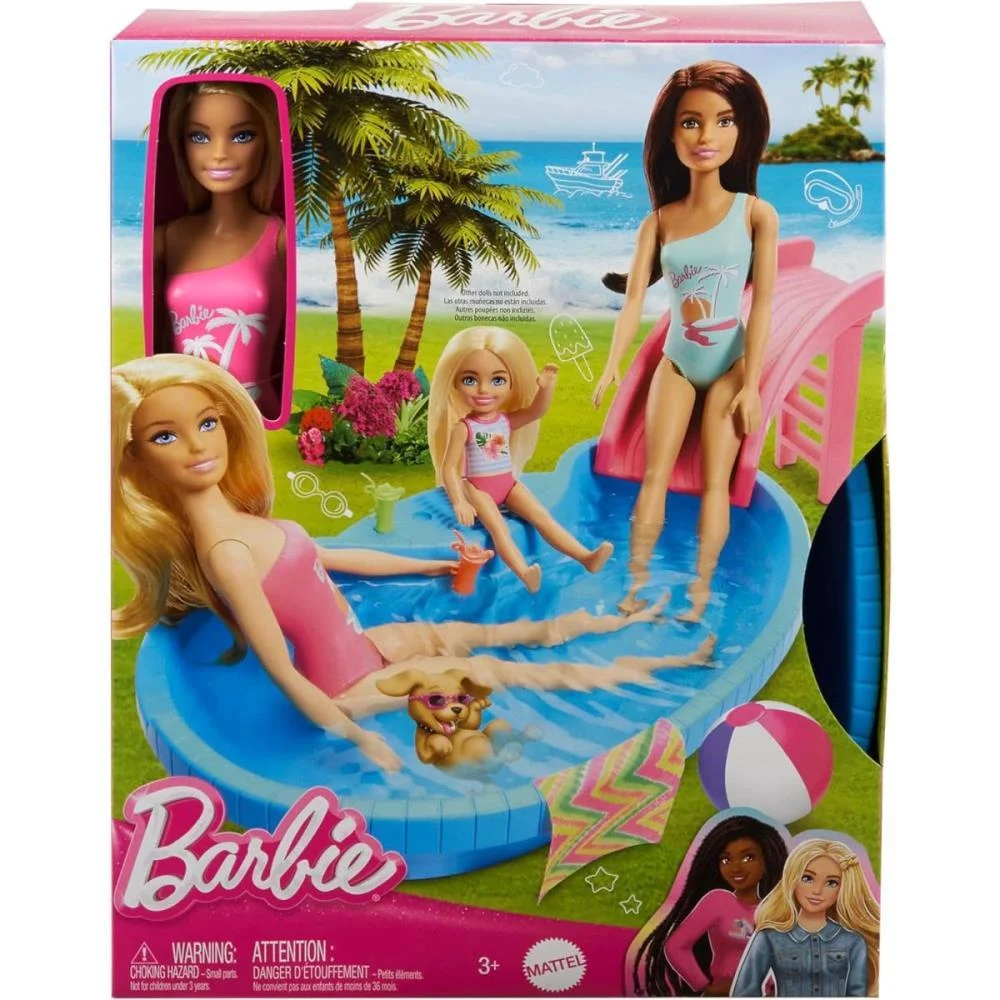Barbie Estate Piscina Glam Com Boneca Loira Mattel (Unidade) - imagem 8