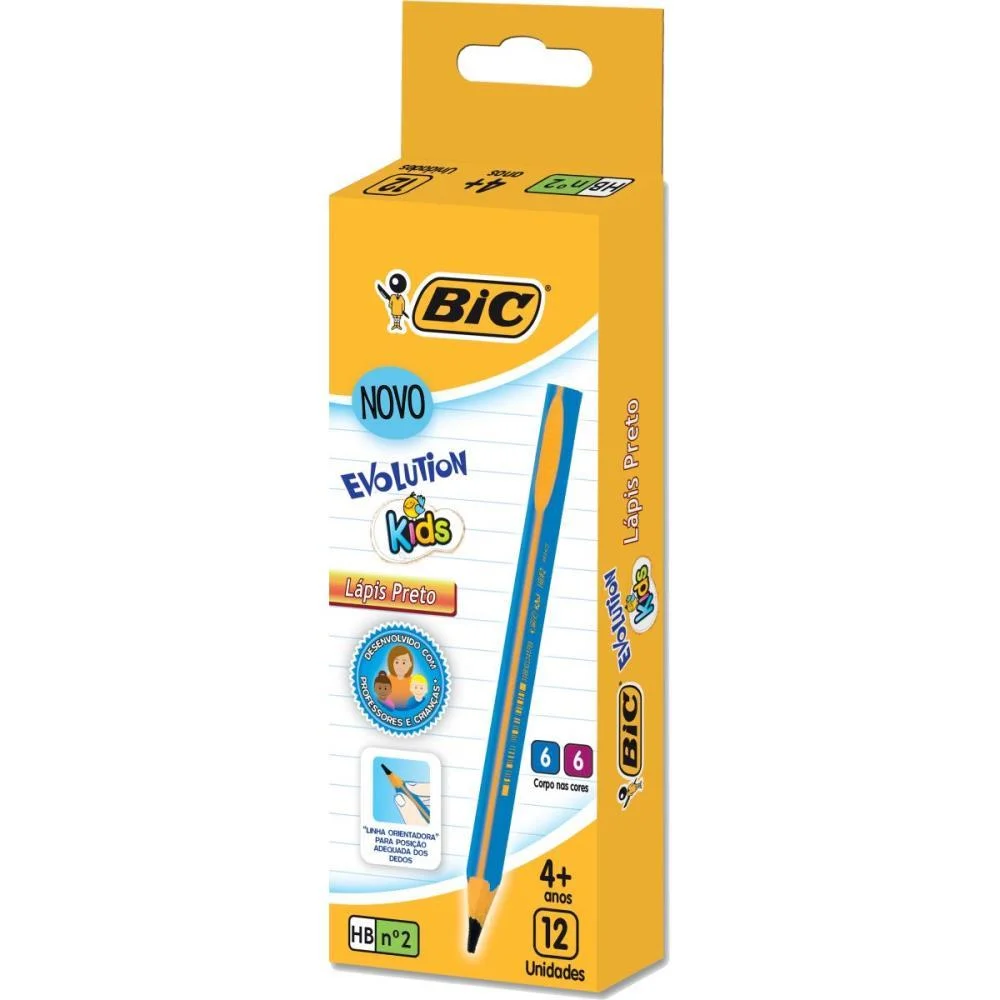 Lapis Preto Sextavado Bic Kids Evolution Bic (Cx.c/12) - imagem 2