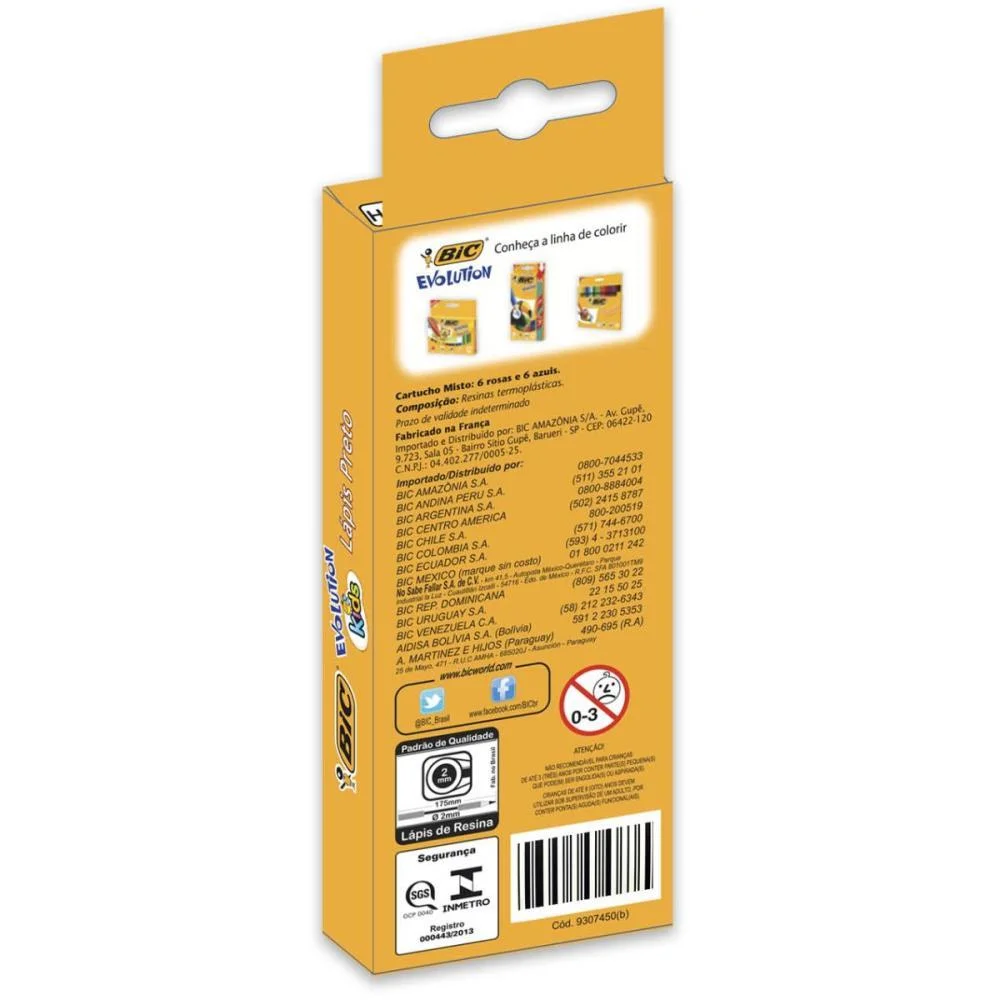Lapis Preto Sextavado Bic Kids Evolution Bic (Cx.c/12) - imagem 4