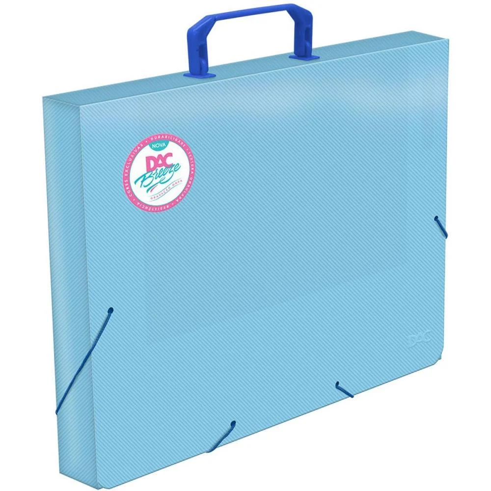 Maleta Plastica Com Alca Breeze Azul Oficio 40Mm Dac - imagem 3