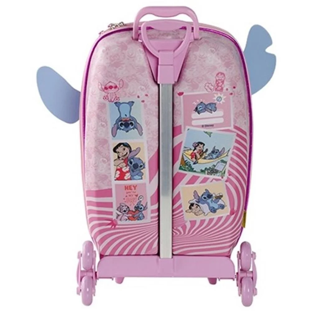 Mochila Infantil Com Rodinha Stitch Rosa Maxtoy (Unidade) - imagem 4