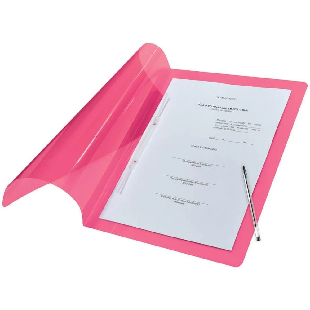 Pasta Grampo Trilho Plastica Oficio Vermelho Dac (Pct.c/10) - imagem 4
